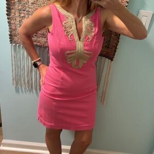 Lilly Pulitzer Pink and Gold Mini Dress